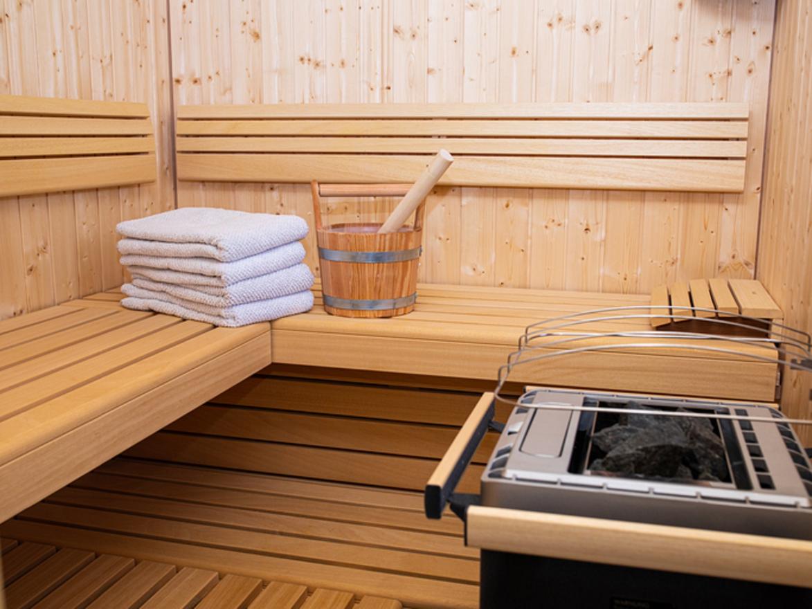 Hauseigene Sauna im Chalet